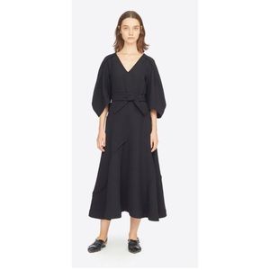 NWOT 3.1 Phillip Lim Black Puff Sleeve Belted Dress, 2
